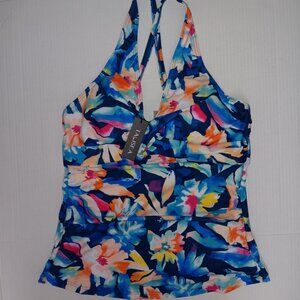 TALISEA FLORAL TROPICAL PRINT TANKINI SWIM TOP SIZE MEDIUM